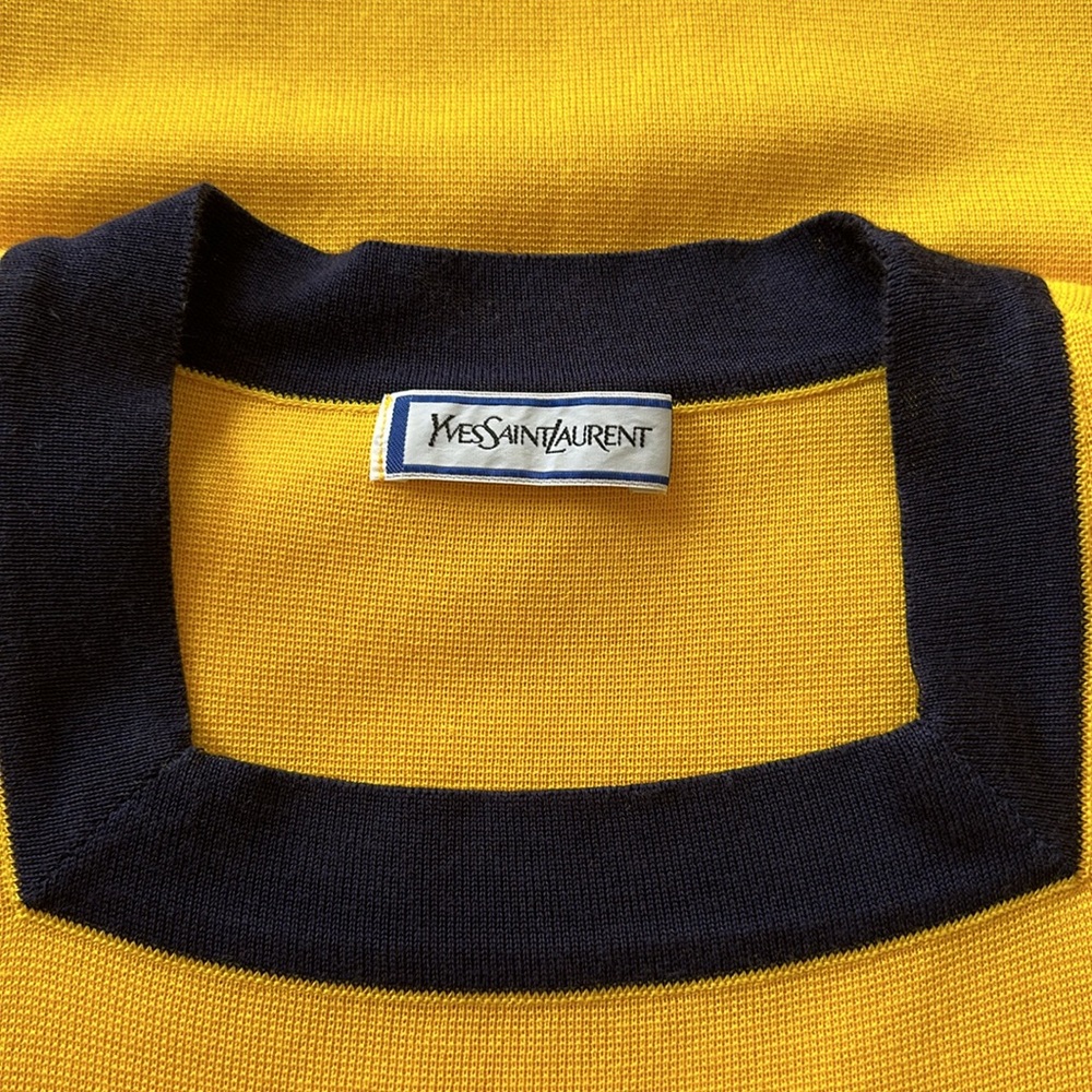 Yves Saint Laurent Yellow and Black Midi Dress - Picture 5 of 16